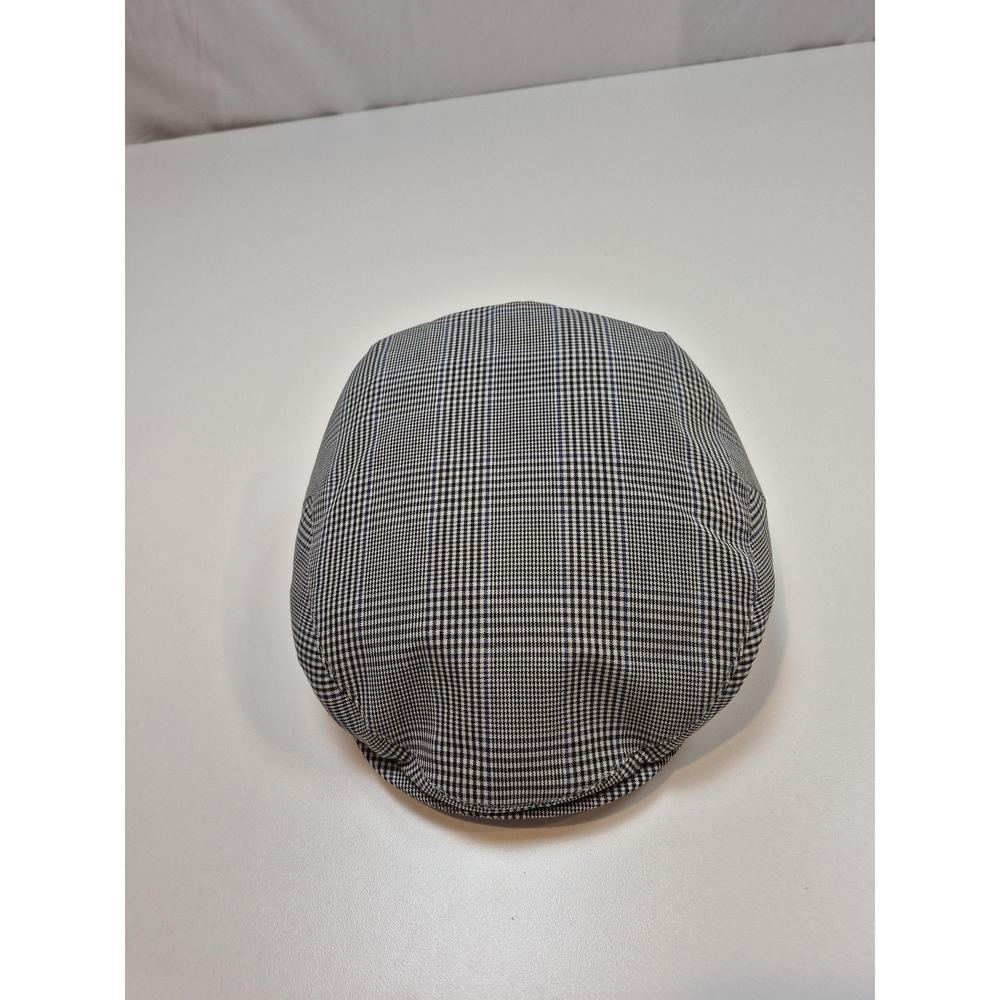 Christys' Hat Flat Cap Fitted Mens XL Blue Check Tweed Lined Handmade Italy